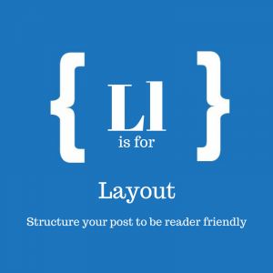 Text reads: L is for layout